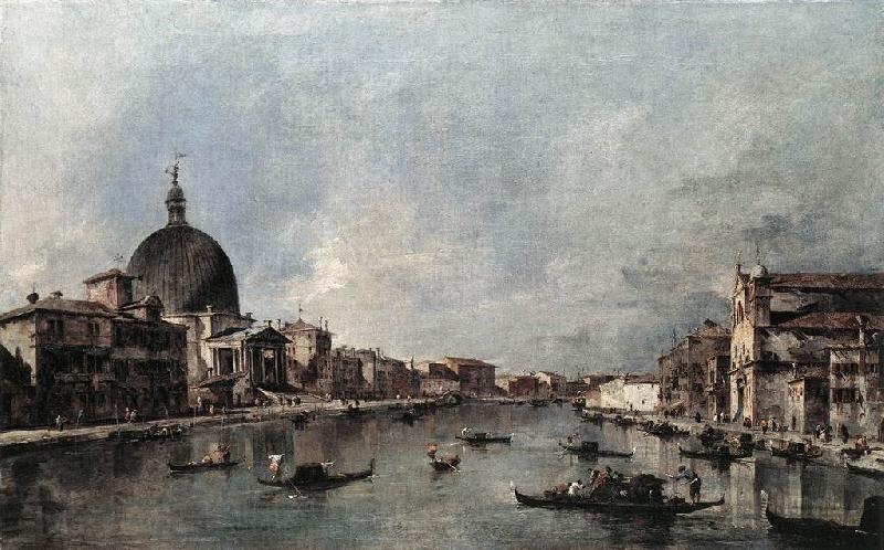 GUARDI, Francesco The Grand Canal with San Simeone Piccolo and Santa Lucia sdg Spain oil painting art